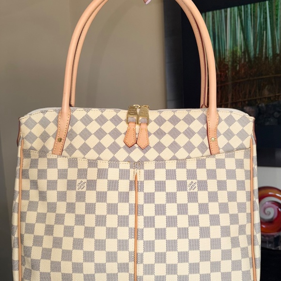 🌟BRAND NEW! Grade A! Louis Vuitton Damier Azur Figheri GM White Canvas Tote Bag - Picture 14 of 16